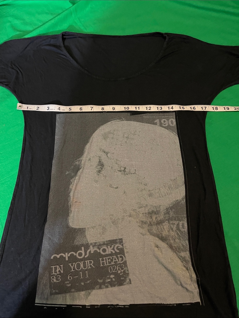 Black Graphic Women’s Tee with Profile Print - Picture 2 of 7